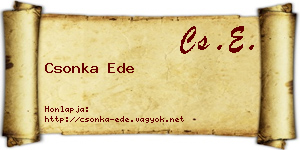 Csonka Ede névjegykártya